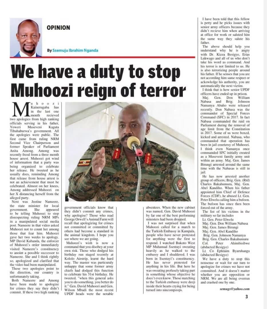 Exiled Former MP Ssemuju Has Nothing New to Stop Gen. MK